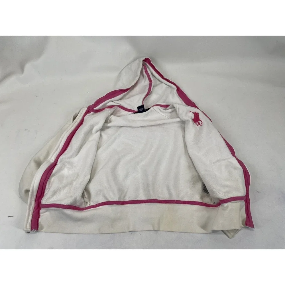 Ralph Lauren Big Pony Full Zip‎ Hoodie Jacket Girls Size L White